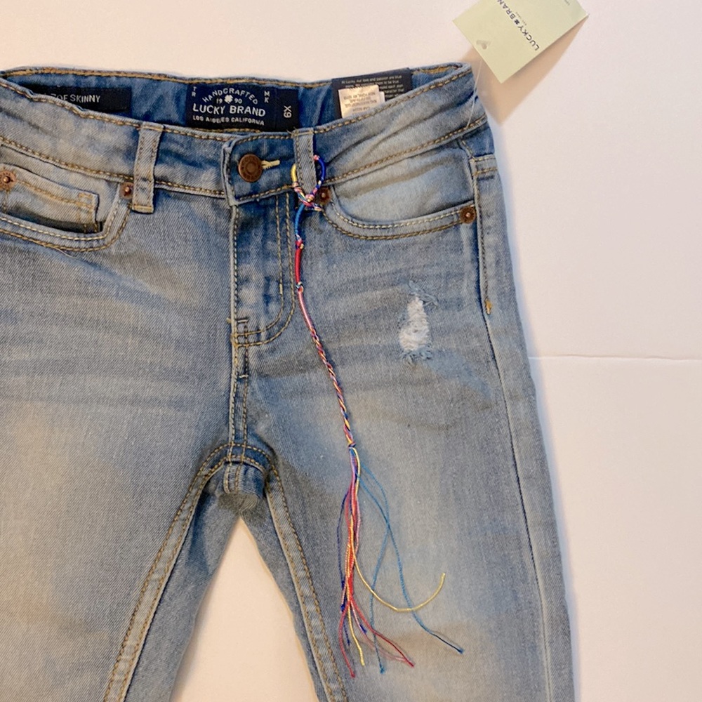LUCKY BRAND Little Girls Giselle bohemian Destructed Jeans NWT 6X